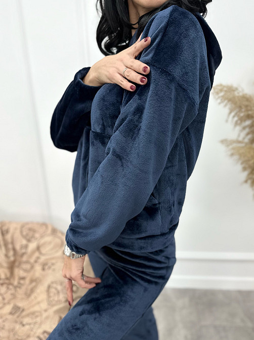 Махровый женский костюм-пижама Palmira 46-48, Темно-синий Киев - изображение 3