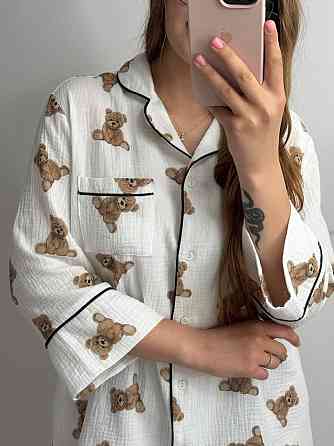 Жіноча муслінова нічна сорочка Ведмедики XS-S Харків