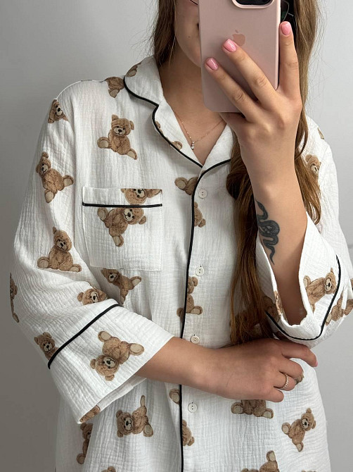 Женская муслиновая ночная сорочка Мишки XS-S Харьков - изображение 4