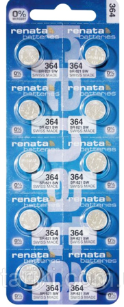 Батарейки-таблетки Renata 364 / SR621 / 10 шт. на блістері Дніпро