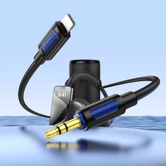 Аудіокабель BOROFONE BL20 True sound silicone digital audio conversion cable iP Black Одеса