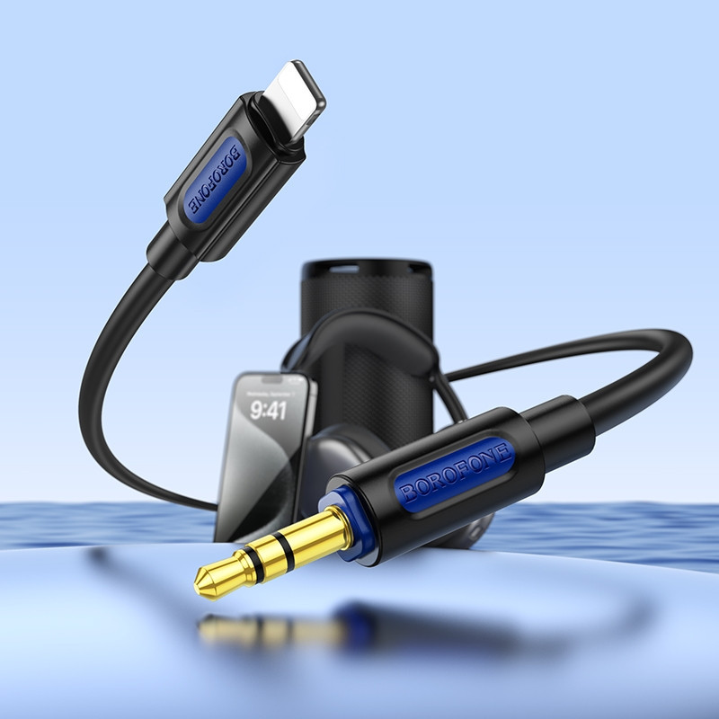Аудіокабель BOROFONE BL20 True sound silicone digital audio conversion cable iP Black Одеса - фото 5