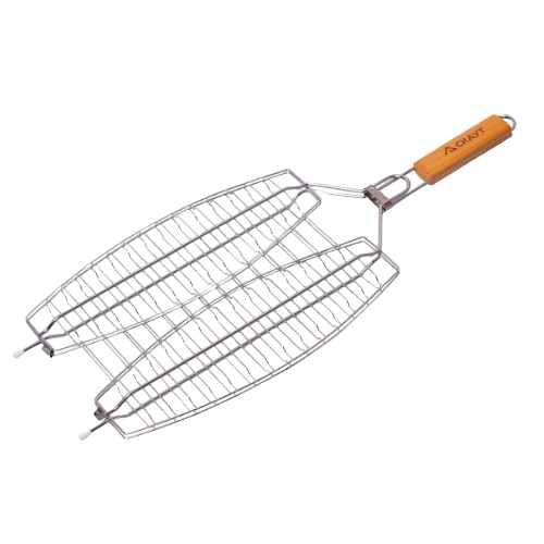 Решітка-гриль для риби з дерев'яною ручкою 36*25*2см Скаут Житомир - фото 1