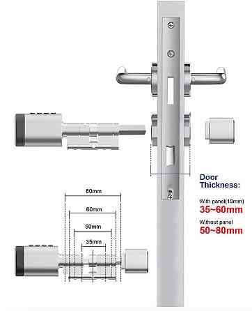 PES Cylinder Silver 55х50Т кодовий смарт-циліндр для замка Київ