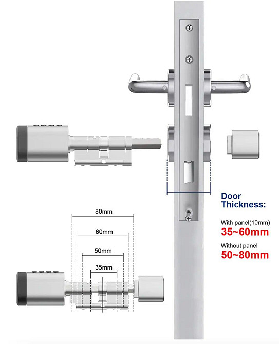 PES Cylinder Silver 55х50Т кодовый смарт-цилиндр для замка Киев - изображение 3