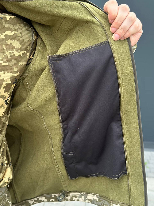 Демісезонний чоловічий армійський костюм soft shell, військова форма ЗСУ піксель, штурмовий бойовий комплект Львів - фото 4
