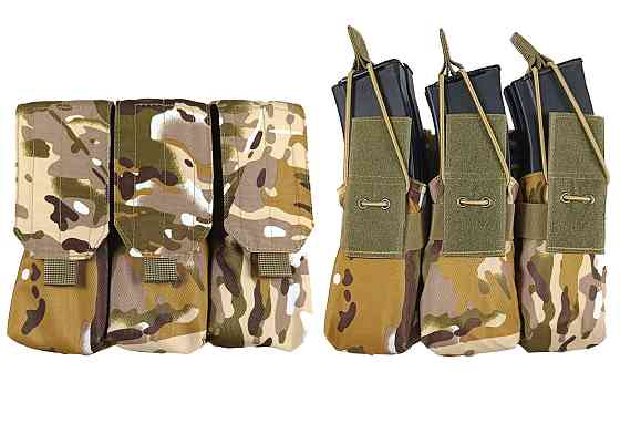 Підсумок під 6 магазінів АК/РПК потрійний мультикам степовий Multicam Arid (MOLLE, підсумок на розгрузку, жилет, РПС) Коломия