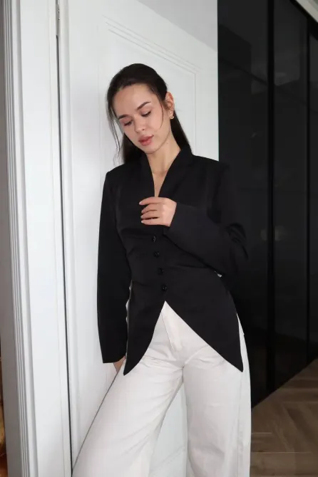 Жіночий піджак з акцентними плечима та зав’язкою Одеса - фото 19