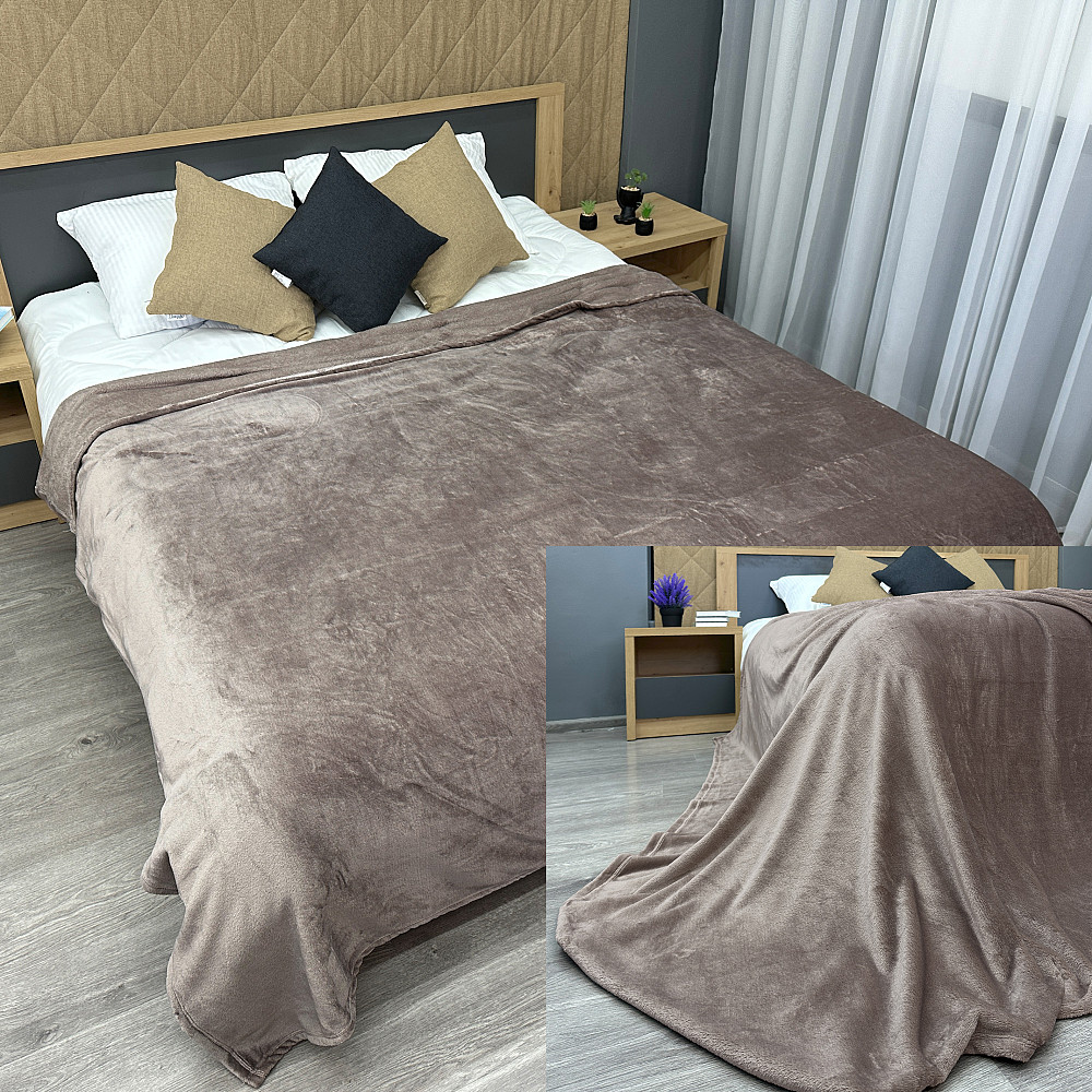 Плед-покривало Decorator WellSoft 180х210 см однотонний Лілово-сірий (87-266) Київ - фото 1