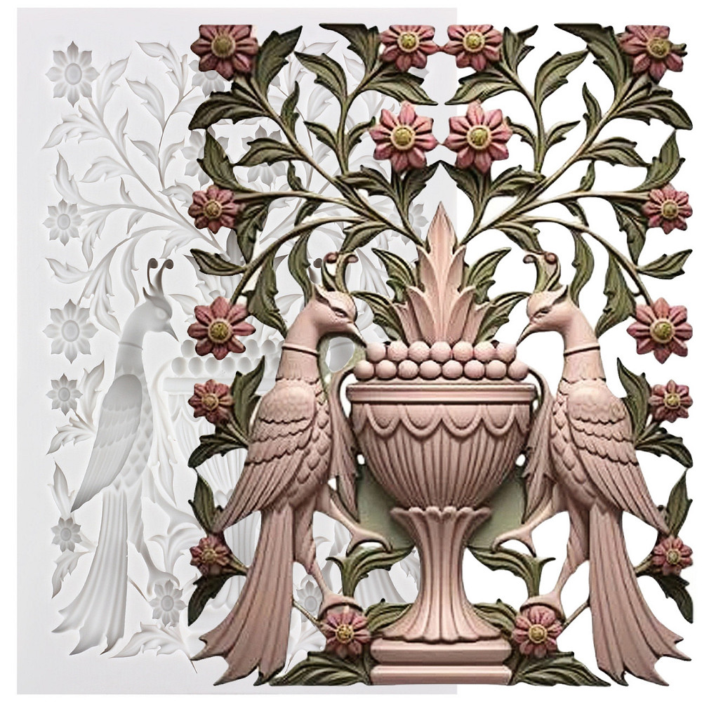 Молд силиконовый Птицы 197 на 150 мм серый Киев - изображение 5