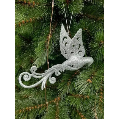 Елочная игрушка House Of Seasons Птичка серебряная 9 х 2 х 16 см (8718861799439) Винница - изображение 3