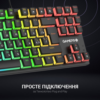 Клавиатура GamePro MK80R Red Switch RGB USB Black (MK80R) Винница - изображение 10