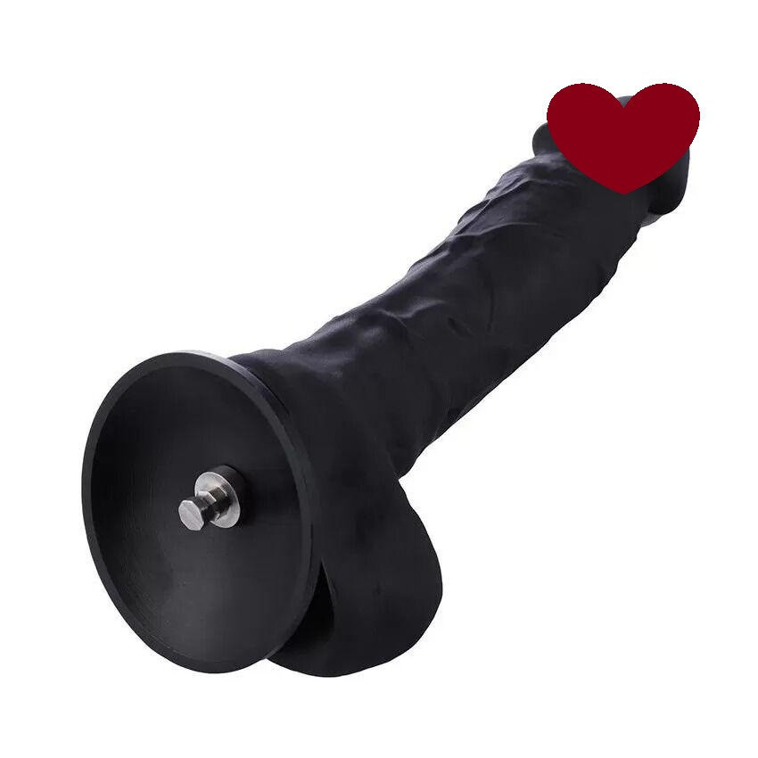 Фалоімітатор для секс-машин Hismith 8.3″ Silicone Dildo Black, система KlicLok, гнучкий стрижень Sex Aura Київ - фото 1