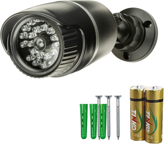 Камера-муляж Defender CCTV с 25 ИК LED, фальшивая камера видеонаблюдения для улицы и помещения, черная Киев
