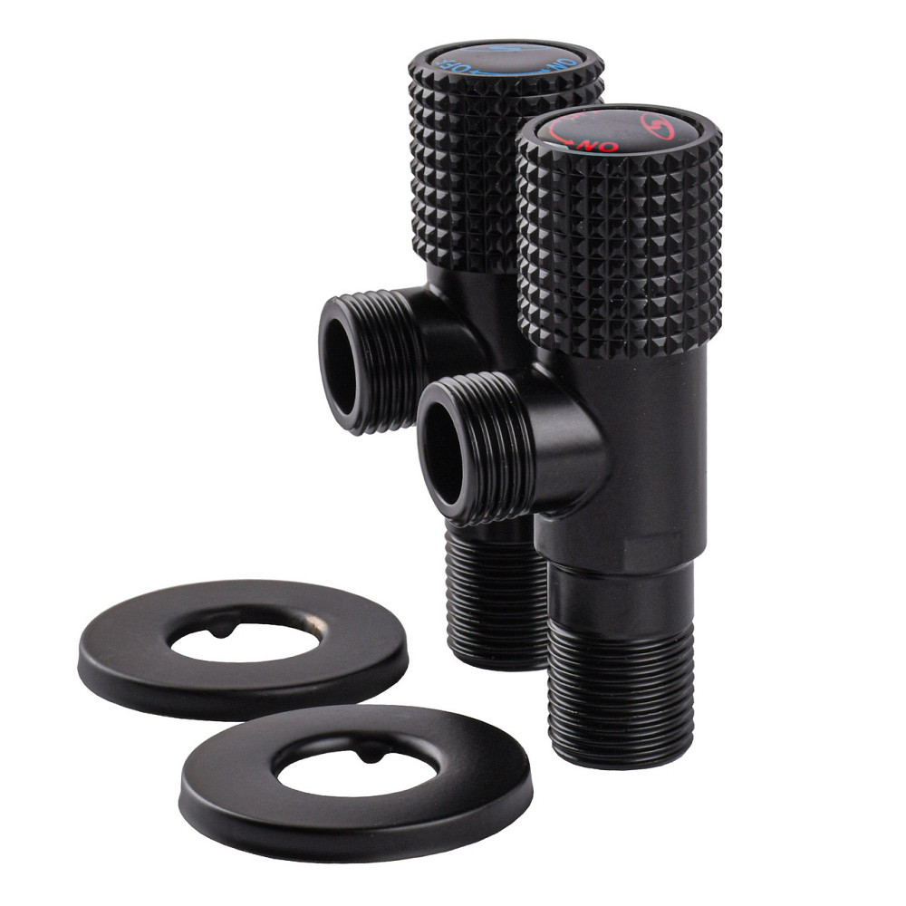 !Набір кранів кутових кераміка SOLOMON EXCLUSIVE 1/2″X1/2″ 9889 BB (BLACK/BLACK) (комплект2шт.) (000028994) Киев - изображение 6