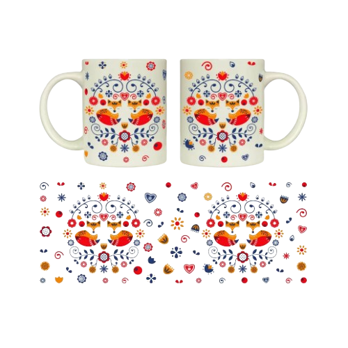 Чашка Лисички орнамент 325мл циліндр (подарункова уп) 3723 Кварта Житомир - изображение 2