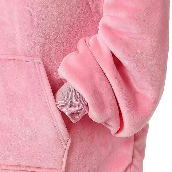 Плед толстовка з капюшоном (100х80см) HUGGLE HOODIE,Рожевий / Плед-худі / Толстовка оверсайз плед з капюшоном SBR Київ