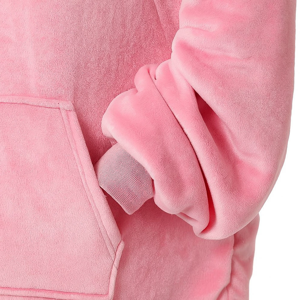 Плед толстовка з капюшоном (100х80см) HUGGLE HOODIE,Рожевий / Плед-худі / Толстовка оверсайз плед з капюшоном SBR Київ - фото 6