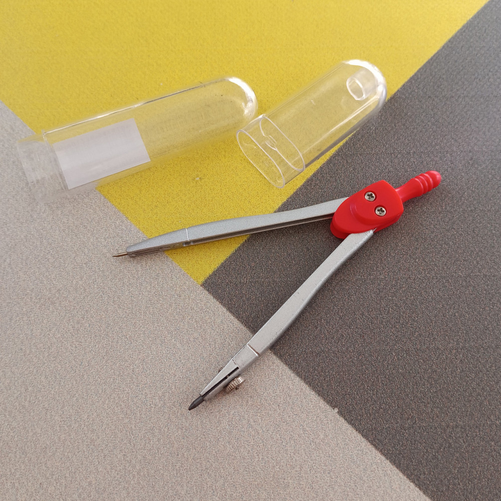 Циркуль 11,5 см у пластиковому футлярі червоний Київ - фото 1