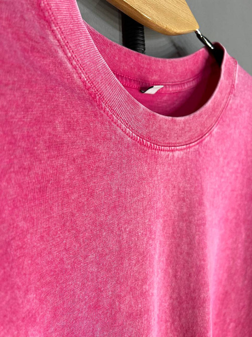 Футболка жіноча A-N 48020 базова оверсайз подовжена вільний крій варена тай дай one size, рожевий, one size Київ - фото 11