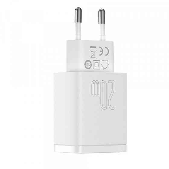 Зарядний пристрій 2xUSB 20W (USB-C+USB-A) Білий Baseus (CCXJ-B02) Киев