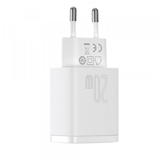 Зарядний пристрій 2xUSB 20W (USB-C+USB-A) Білий Baseus (CCXJ-B02) Киев - изображение 3