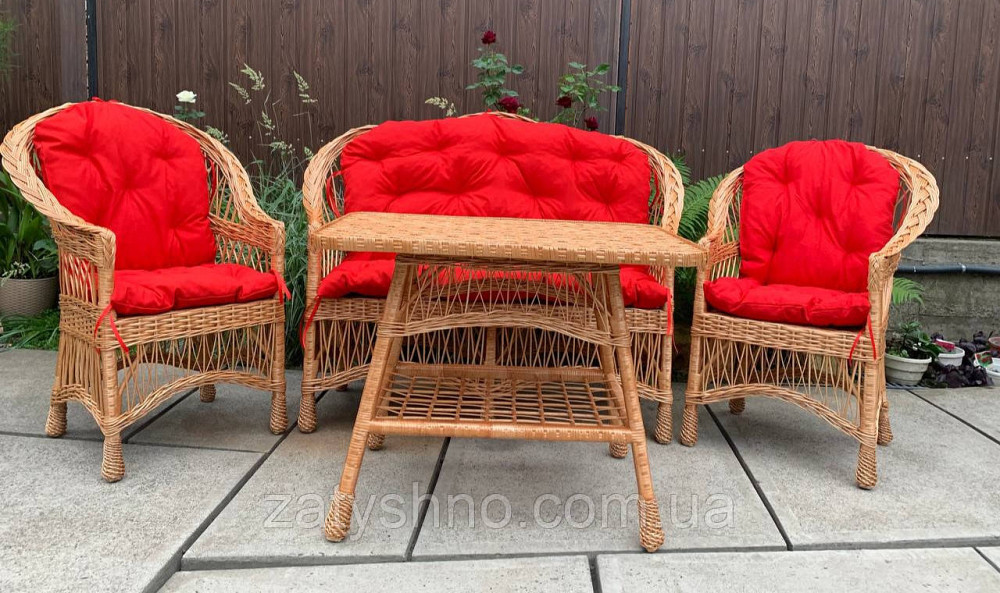 Меблі плетені з лози, набір з накидками Київ - фото 3