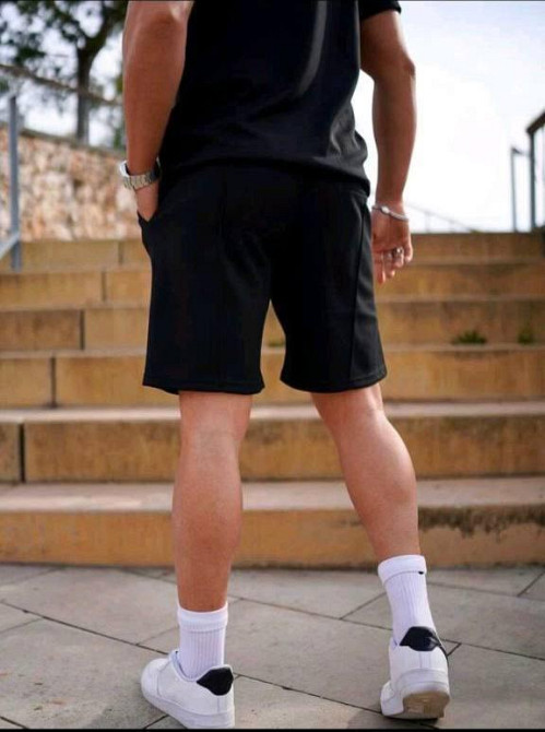 Чоловічий стильний повсякденний літній костюм трикотаж двонитка Чорний, 50/52 Одеса - фото 4