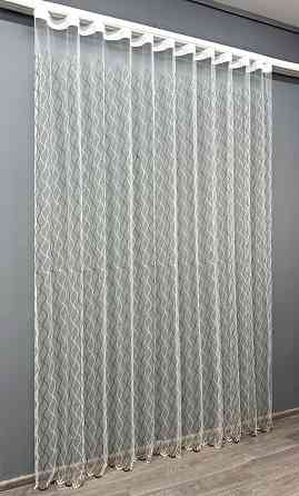 Тюль VR-Textil 1837т Фатин с вышивкой и люрексом Молочный с венге 300х270 см (40-191) Киев