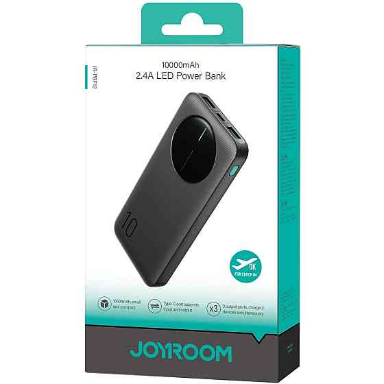 УМБ Joyroom 10000mAh 12W 2xUSB-A, USB-C In/Out, Black (JR-PBF12) Вінниця