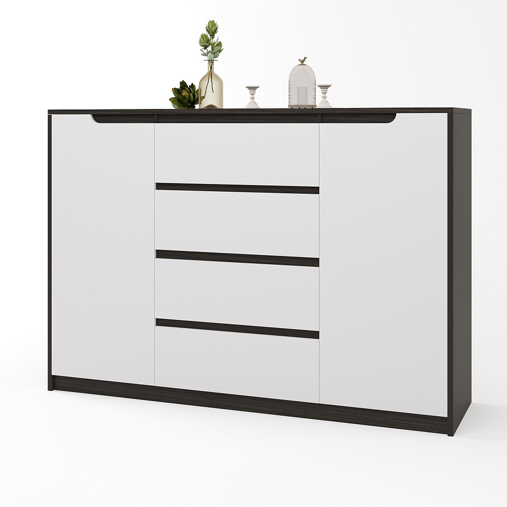 Большой комод для дома Эверест Микс-3 (телескопы) 140х38х97 венге + белый (DTM-2006) Днепр - изображение 2