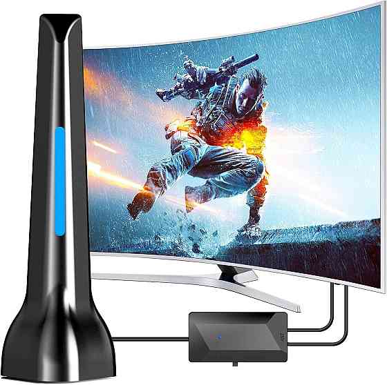 Внутрішня телевізійна антена DTB TECH, потужний потужний підсилювач TNT HD 2024 - внутрішній великий діапазон 360° 420 км - сильн Київ