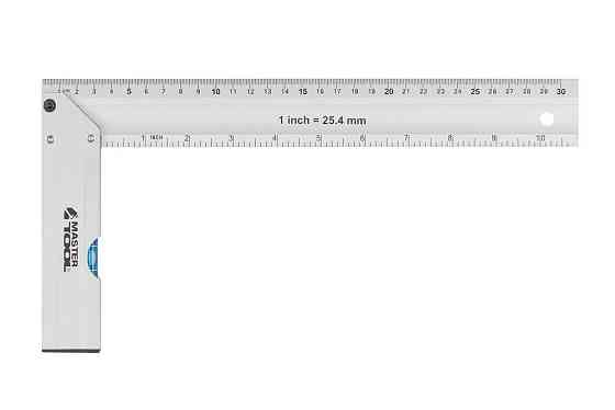 Угольник строительный алюминиевый MASTERTOOL 300 мм ручка Al с капсулой 0,5 мм/1м 30-4300 Ровно