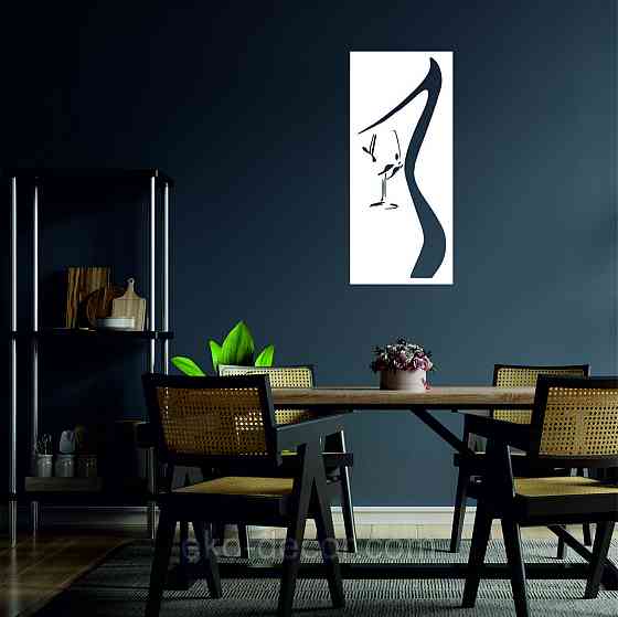Декоративное настенное Панно «Силуэт женщины», Декор на стену 90*40 см, Белый Киев