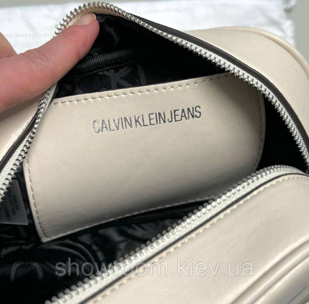 Небольшая женская сумочка на плечо Ck 2866 бежевая Киев - изображение 8