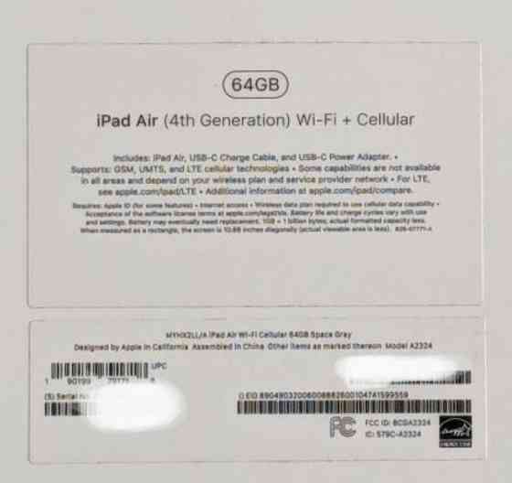 Планшет: iPad Air 4 64Gb. Wi-Fi / LTE. Київ