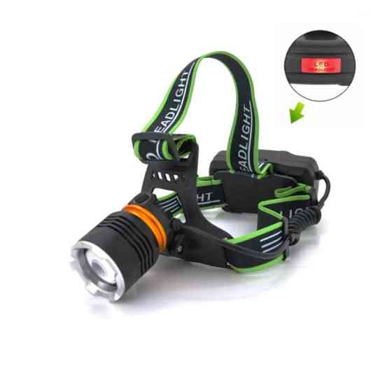 Потужний налобний фоанр BL-8003-P50, 2x18650, zoom, ЗП microUSB, Box Бровари