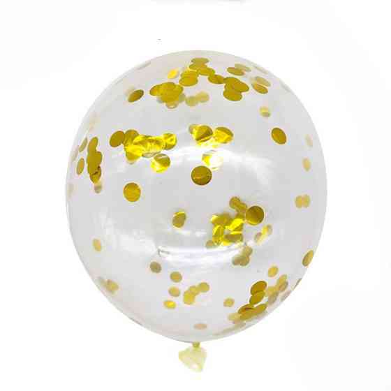 Кульки з конфетті 5 штук 10 дюймів золотистий Київ