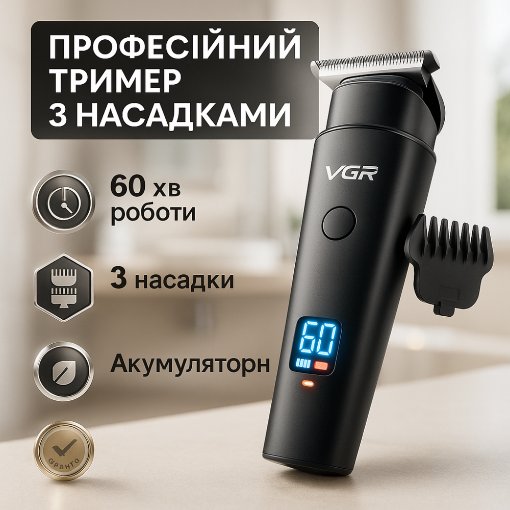 Тример з насадками різної довжини, Класна машинка для стрижки волосся, Надійна машинка для стрижки PY-88 Київ - фото 15