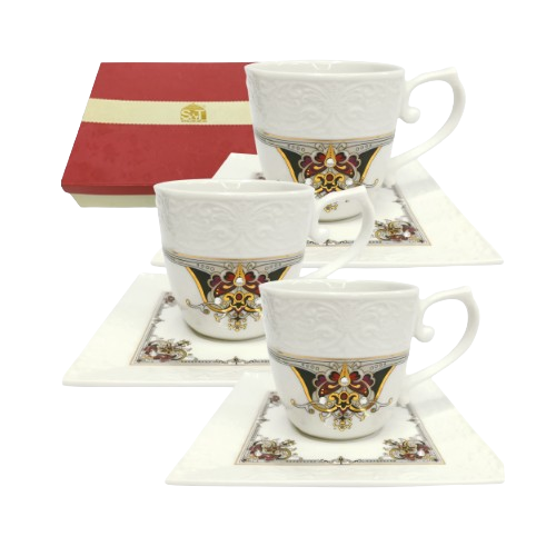 Набір чайний Лаура 12 предметів (ч.220мл + блюдце d14см) 2325-3 S&T Житомир - фото 1