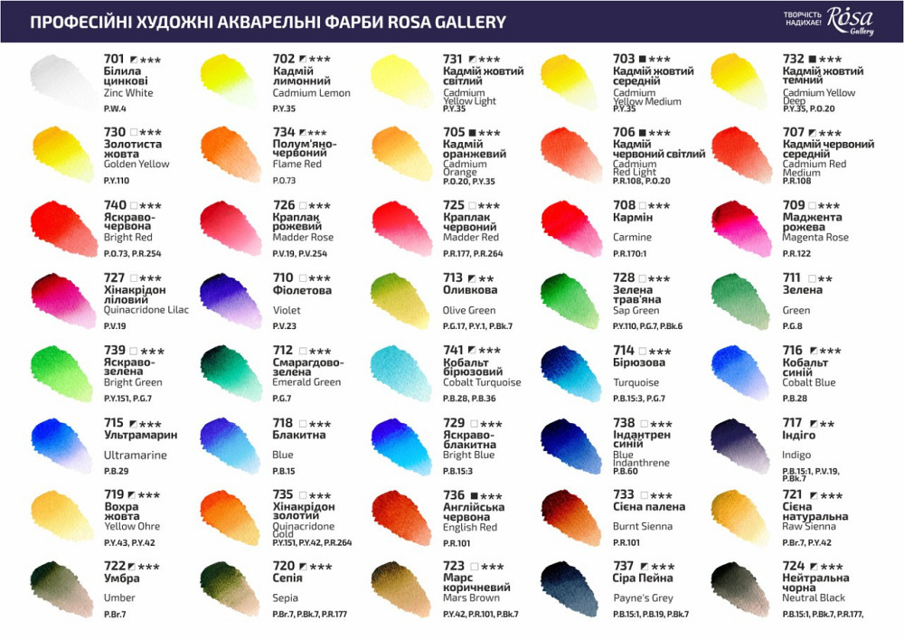 Краска акварельная Белла цинковые (701) 2,5мл ROSA Gallery Киев - изображение 2