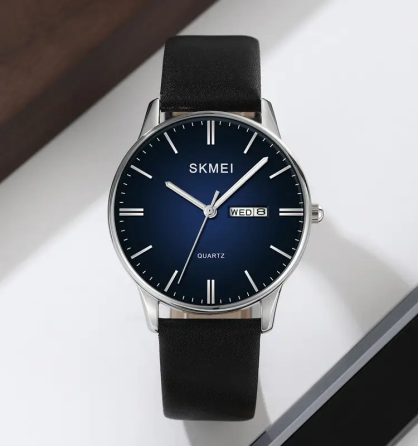 Часы мужские классические Skmei 2250 (Черный с серебристым корпусом) Винница