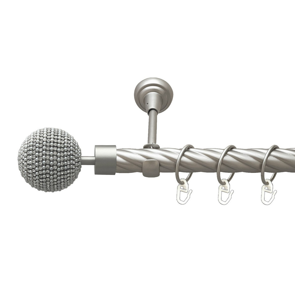 Карниз Orvit Карера металевий однорядний відкритий скручена труба кільце металеве Сатин 25 мм 300 см (00-00023427) Львів - фото 1