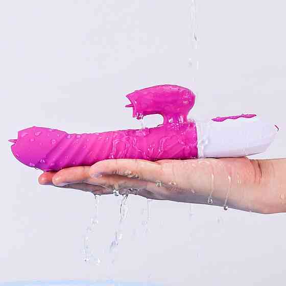 Вібратор - Silicone Vibrator USB 7 Function and Thrusting Function / Heating Purple Sex Aura Київ