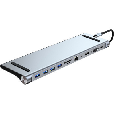 Порт-реплікатор Dynamode 11-in-1 USB-C to HDTV 4K/30Hz, VGA, 1хUSB3.0, RJ45, Type-C PD, Audio, SD/MicroSD (BYL-2003) Вінниця - фото 1