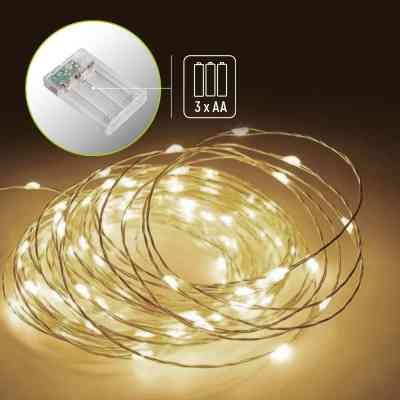 Гирлянда ColorWay Струна LED 100 10 м теплый цвет 3 AA Battery (CW-G-100L10NB) Винница
