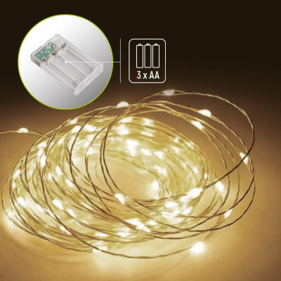 Гирлянда ColorWay Струна LED 100 10 м теплый цвет 3 AA Battery (CW-G-100L10NB) Винница - изображение 6