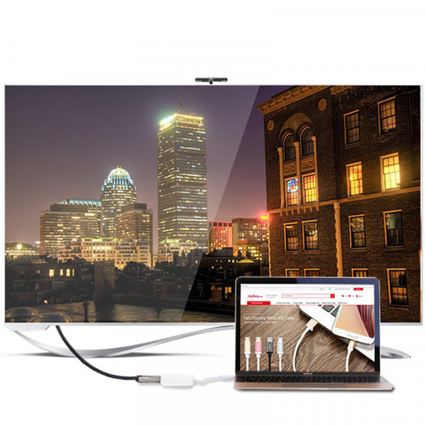 Перехідник USB 2.0 Type-C --> HDMI V1.4b білий Ugreen (40273) Київ - фото 2