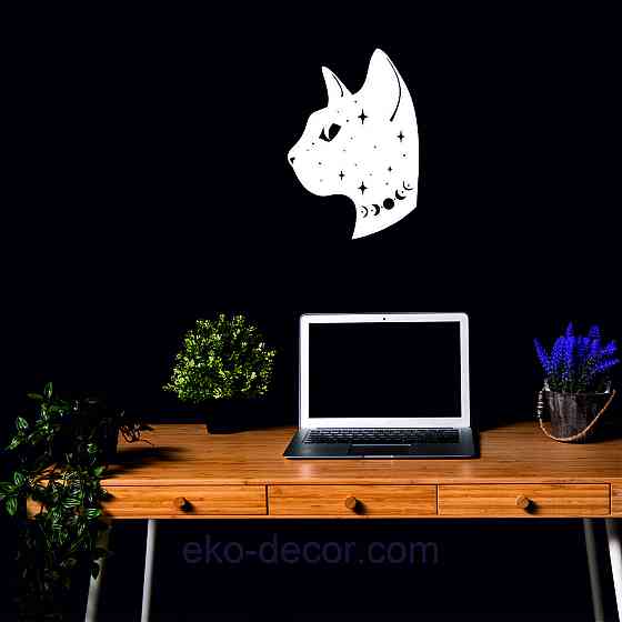 Декоративне настінне 3D Панно «Кіт» Декор на стіну з об'ємом Київ