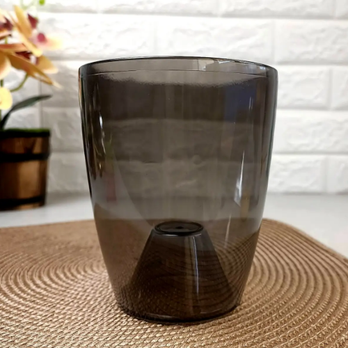 Вазон Орхідея 15*17см коричневий прозорий Алеана Житомир